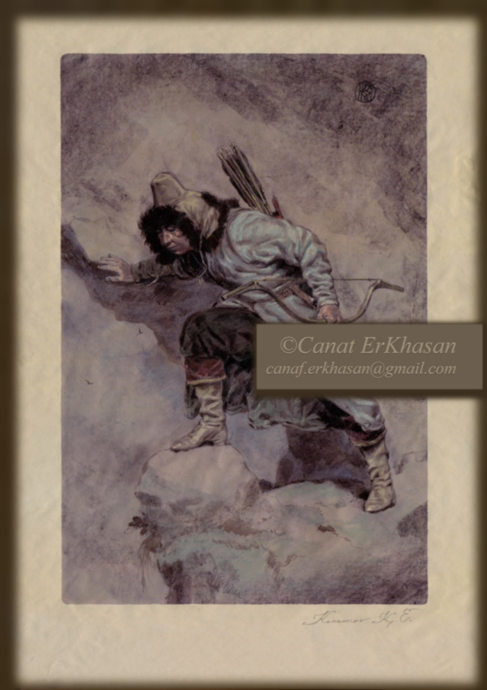 Точный выстрел. "Горная охота" Акварель