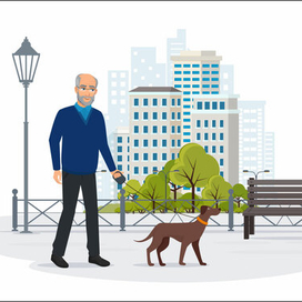 мужчина с собакой