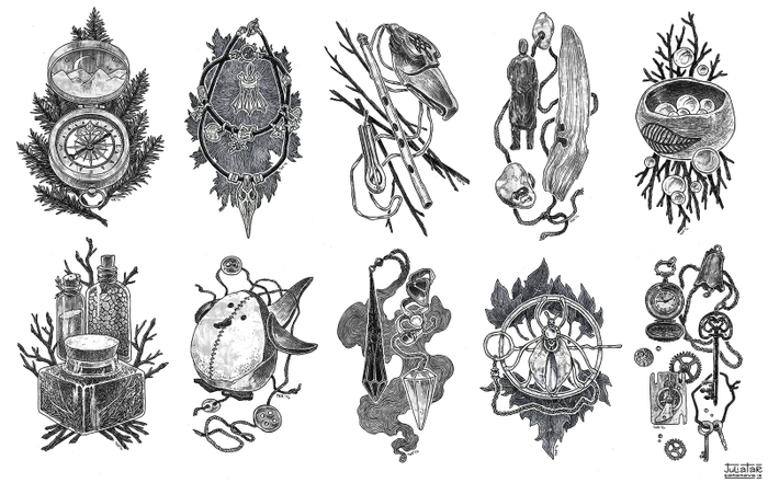 Иллюстрации к книге комиксов "Волшебные вещи"