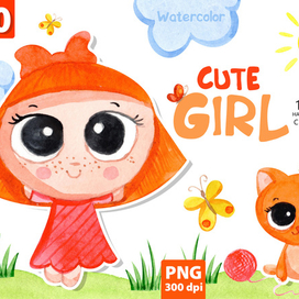 Девочка с котенком