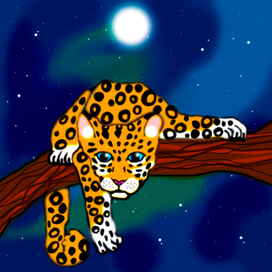 леопард на ветке дерева