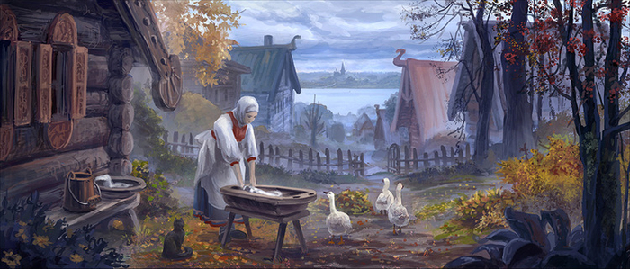 Золушка - За работой