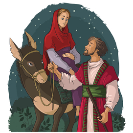 Мария и Иосиф. Путешествие в Вифлеем