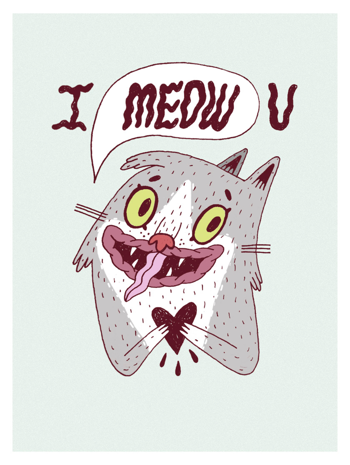 Открытка " Признание кота"