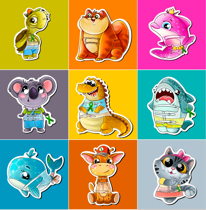 Набор стикерпаков для детей у которых проблемы с позвоночником