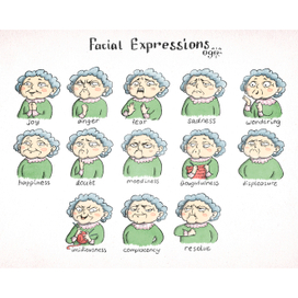Выражения эмоций бабушки
