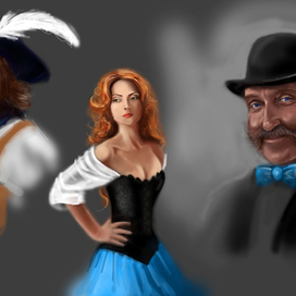 Эскизы персонажей для иллюстрации