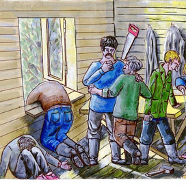 МУЖИКИ. Фуршет по случаю окончания строительства дома