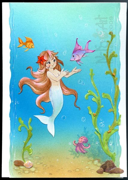 Открытка с русалочкой