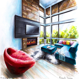 Интерьерная иллюстрация  / Interior illustration