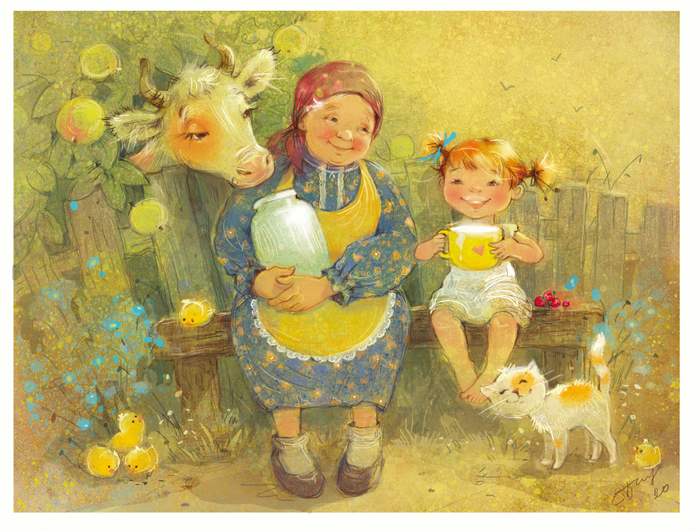 Парное молочко.У бабушки)