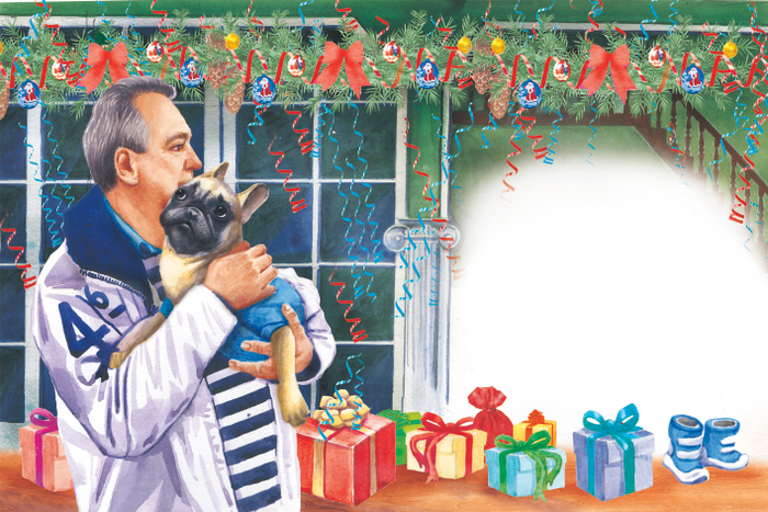 Иллюстрация для семейной книги с портретным сходством