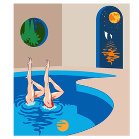 Синхронное плавание 2. Постер. Векторная графика. Работа сделана в Adobe Photoshop.