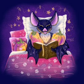 Добродушная летучая мышь няня для тыковок