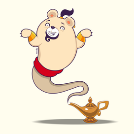 Иллюстрация с джином-медведем