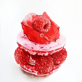 Isfahan macaron dessert with raspberry