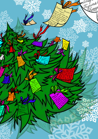 Новогодняя открытка про письма Деду Морозу