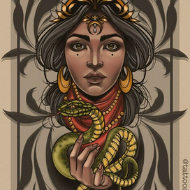 Girl with snake