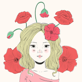 Девочка с маками