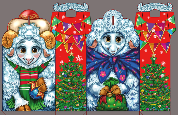 новогодняя коробка с символом года