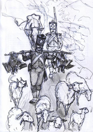 Эскиз. Реквизиция живности у населения