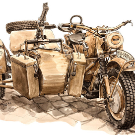 мотоцикл BMW R75 Sahara, рисунок