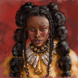 Негритянка в национальной одежде.