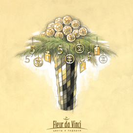 эскиз новогоднего оформления для Шанель