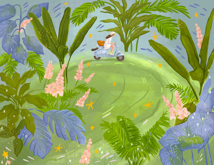 Тропики. Иллюстрация-принт.