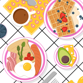 Векторная иллюстрация завтрака