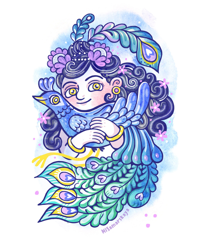 Кришна с павлином