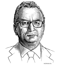 Гравюрный портрет в векторе. José Abramovici