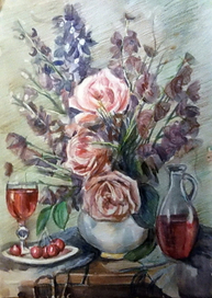 Цветочный розовый натюрморт