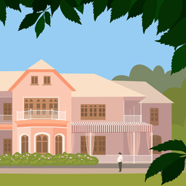 Luxury pink house in ecologically clean area 