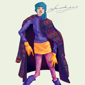 Женщина в жёлтых перчатках