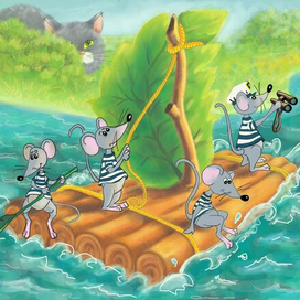 Иллюстрация к произведению "Плывет,Плывет кораблик"