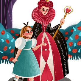 Серия детских иллюстраций по книге "Алиса в Стране чудес"
