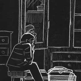 Иллюстрация к роману "Ночной портье" И.Шоу