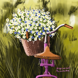 Корзина полевых цветов