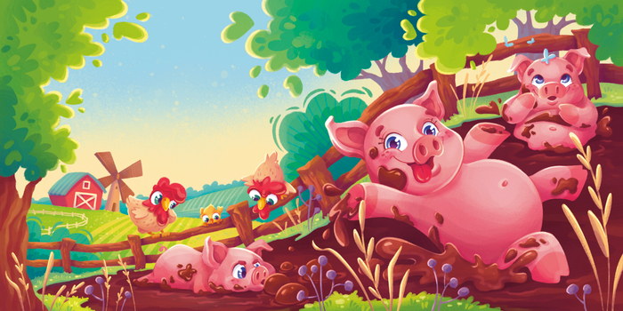 Хрюшки купаются