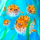 Иллюстрации к детской книжке-считалке с морскими обитателями