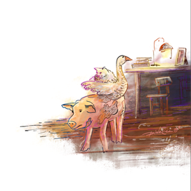 стоят лесенкой 