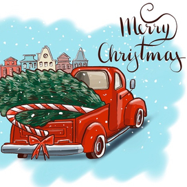 Открытка в мультяшном стиле