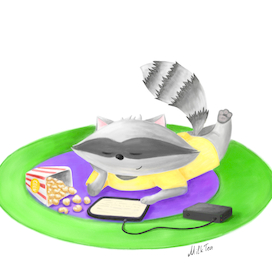 Енотик читает