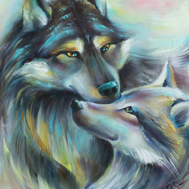 Пара волков