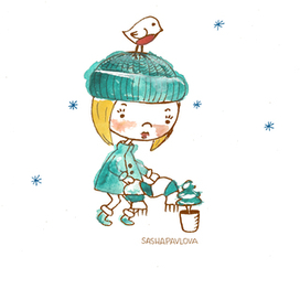 Серия рождественских открыток