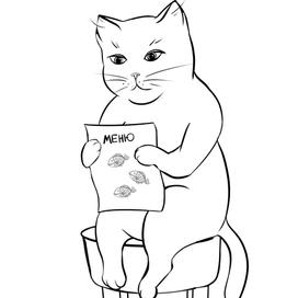 cat with menu