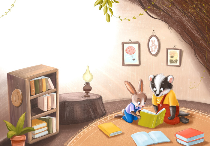 Заяц и барсучонок