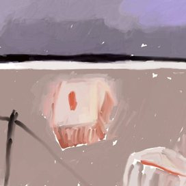 деревня под сиреневым небом