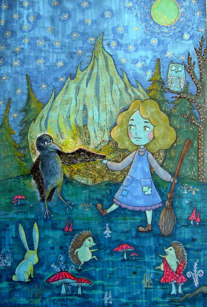 Иллюстрация к сказке Отфрида Пройслера "Маленькая Ведьма" 5